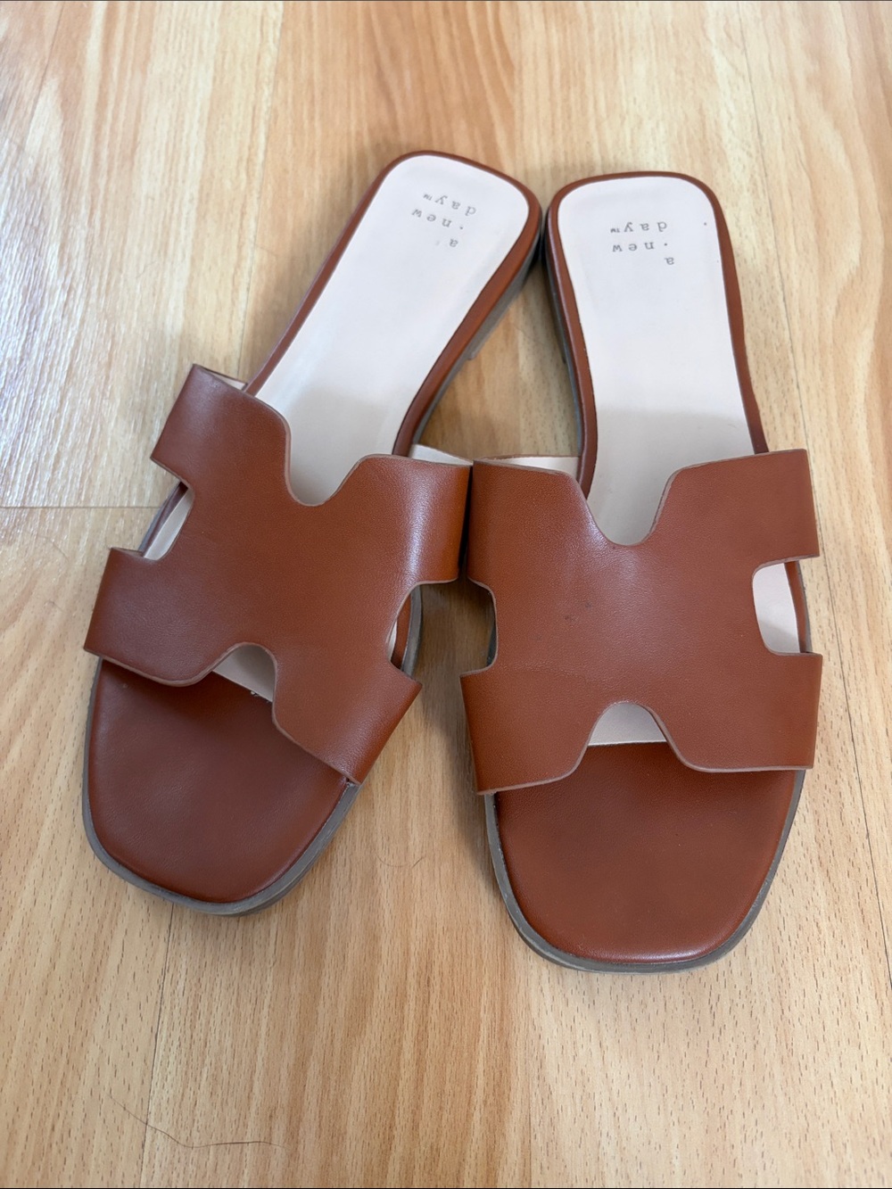 a new day Brown Slide Sandals - Cutout Upper